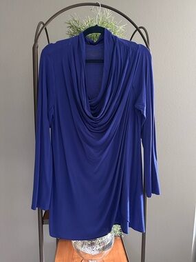 Soma Women’s Draped Neck Long Sleeve Tunic - Cobalt